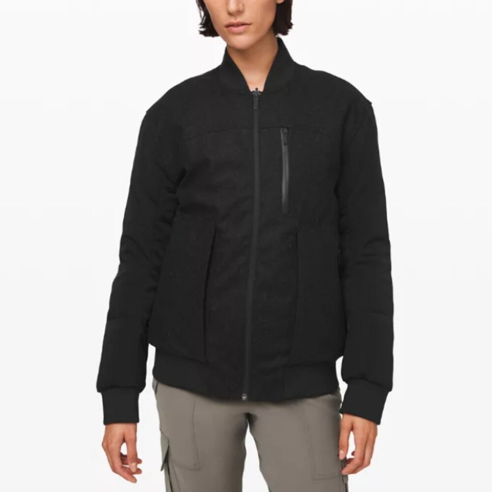 Lululemon Roam Far Wool Bomber Puffer Jacket